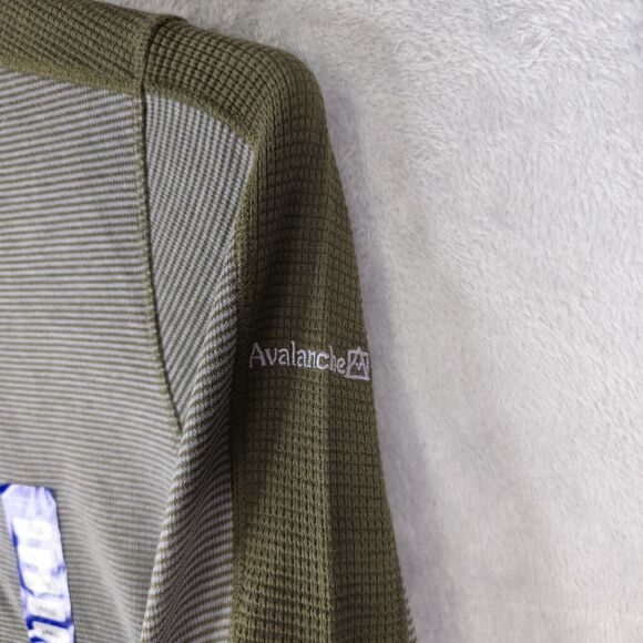 Avalanche Jago Henley Shirt Mens L Dark Olive Green Thermal Waffle Knit Outdoors - Picture 4 of 13